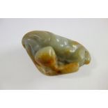 A Chinese jade carving of a water caltrop ( water chestnut), 19th century,