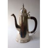 A George I style silver side pouring coffee pot, Richard Comyns, London 1972,