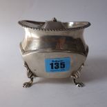 A late Victorian silver tea caddy, Birmingham 1900, in Regency style, 6ozs.