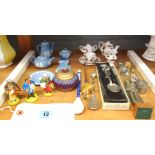 A Wedgwood blue Jasper dip miniature tea service,