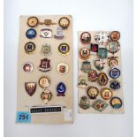 A collection of thirty-eight enamelled Bowling Club and association badges.