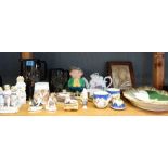 A collection of Victorian and later ceramics, including fairings, jugs and a Noritake dish, (qty).