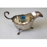 A George II style silver helmet sauce boat, Adie Brothers, Chester 1936, 8ozs.