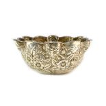 An American silver fruit bowl, late 19th Century, of shaped circular outline,