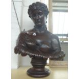 A French bronzed copper electrotype bust of Clytie, probably French, late 19th century,