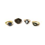 A Victorian 9ct gold and black enamelled mourning ring,