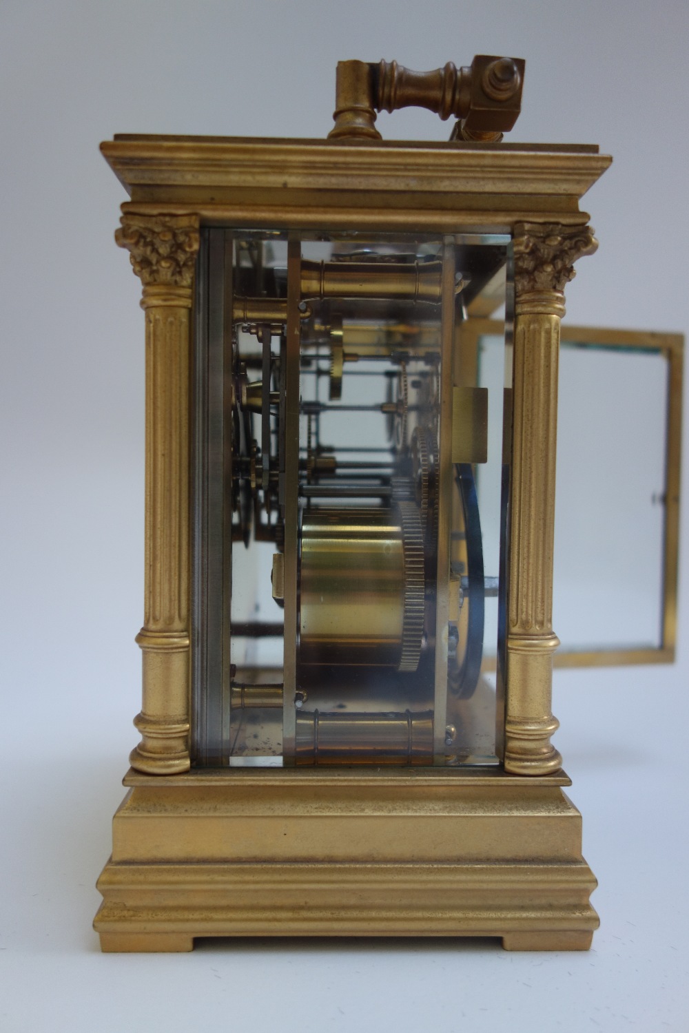A French late 19th century gilt brass cased carriage clock, - Image 4 of 8