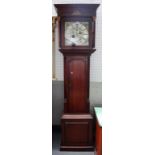 An oak eight day musical longcase clock, 19th century,