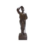 A Ditroi Siklody, Hungarian, propaganda, patinated bronze figure 'Hazateres', 1938,