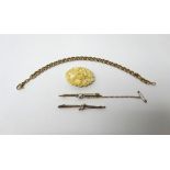 A 9ct gold multiple link bracelet, on a sprung hook shaped clasp, length 20cm, weight 5.