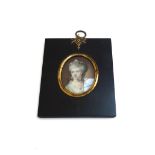 An 18th century portrait miniature on ivory depicting Queen Charlotte,