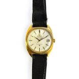 A gentleman's gilt metal fronted and steel backed Omega Automatic Constellation wristwatch,