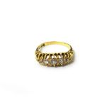 An 18ct gold and diamond five stone ring,