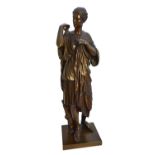 A French bronze figure of Diana de Gabies cast by Ferdinand Barbedienne, late 19th century,