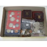 A collection of British and foreign coins, including; Queen Victoria Jubilee head issues, George V,