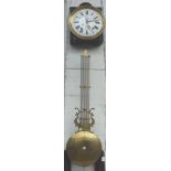 A French wall clock, 19th century, the white enamel dial signed 'Establie,