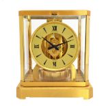 A Jaeger Le Coultre brass cased Atmos clock, late 20th century, serial number 563996,