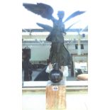 A 19th century bronze figure of a 'Winged Victory' of typical form,