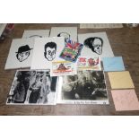 A quantity of 'Carry On' memorabilia including, signed album pages, and caricatures,