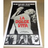 A large 'Dolce Vita' linen backed poster.