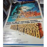 A film poster of 'When Dinosaurs Ruled The Earth'.