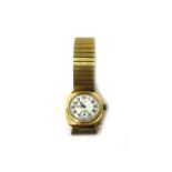 A gentleman's 9ct gold cushion shape cased Cyma Watersport wristwatch,