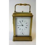 A French gilt brass cased carriage clock, late 19th century,