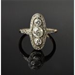 A gold and diamond set ring,