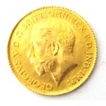 A George V half sovereign, 1914.