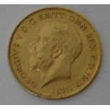 A George V half sovereign, 1911.