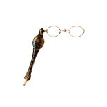 A pair of gold mounted tortoiseshell sprung folding lorgnettes, circa 1900,