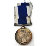 A Victorian Naval Long Service and Good Conduct Medal, with engraved naming detailed HY L.