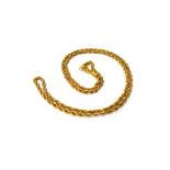 An Oriental gold ropetwist link neckchain, on a serpentine clasp, weight 29.7 gms.