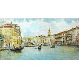 Rafael Senet y Perez (1856-1926), Rialto Bridge, Venice, watercolour, signed, 20.5cm x 38cm.20.