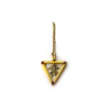 A Russian gold, ruby, rose diamond and sapphire set pendant, with a twin 'X' motif to the centre,