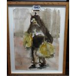 Paul Housley (b. 1964), Bag lady, watercolour, 29cm x 21cm.