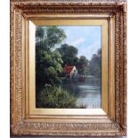 R. C. Smith (c.1900), River scene, oil on canvas, indistinctly signed, 42.5cm x 34cm.