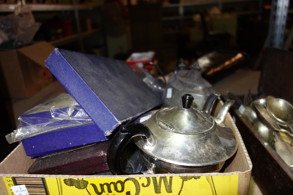 A quantity of assorted silver plate including part tea sets, flatware, cased carving set and sundry. - Image 3 of 3