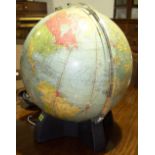 A large 20th century Philip's terrestrial globe.