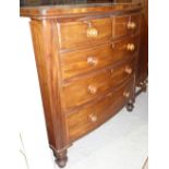 A 19th century mahogany chest of two short and three long graduated drawers, 110cm wide.