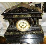 Two 19th century black slate mantel clocks.