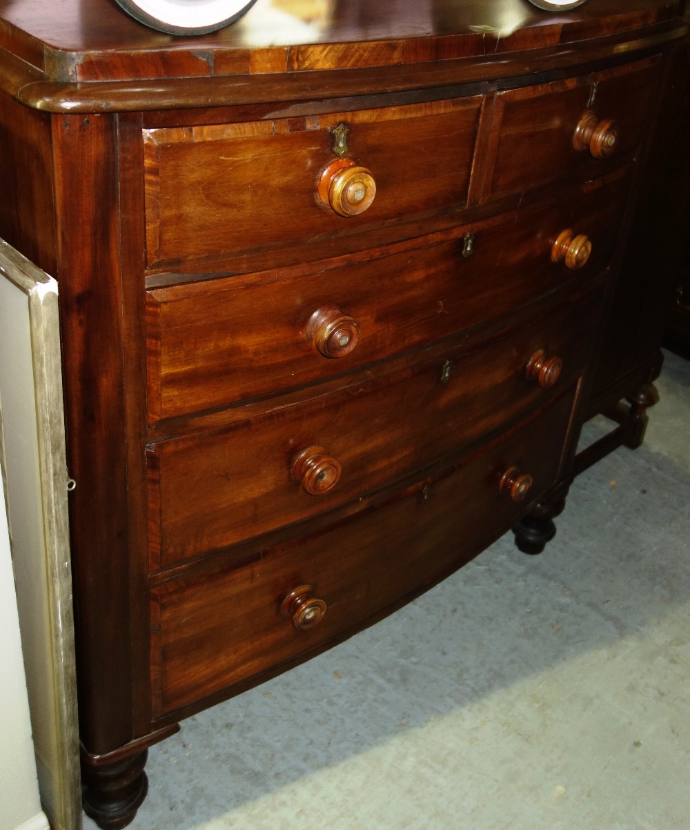A 19th century mahogany chest of two short and three long graduated drawers, 110cm wide. - Image 2 of 2