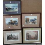 A group of five watercolours, including two by Rev.