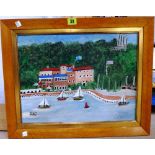 Cosmy (20th century), Harbour scene, signed and dated 1959, 33.5cm x 44cm.