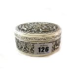 An Indian oval silver box, late 19th/early 20th century,