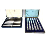 A cased set of six Edwardian silver Queen's pattern tea knives, Sheffield 1904,