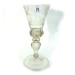 A German wine glass, mid 18th century,