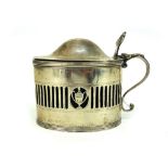 A Victorian oval silver mustard pot, Frederick Brasted, London 1877, in George III style,