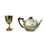 A Bachelor George III style oval silver teapot, Messrs Barnards, London 1899,