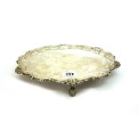 A George II style shaped circular silver salver, Hawksworth, Eyre & Co Ltd, London 1897,